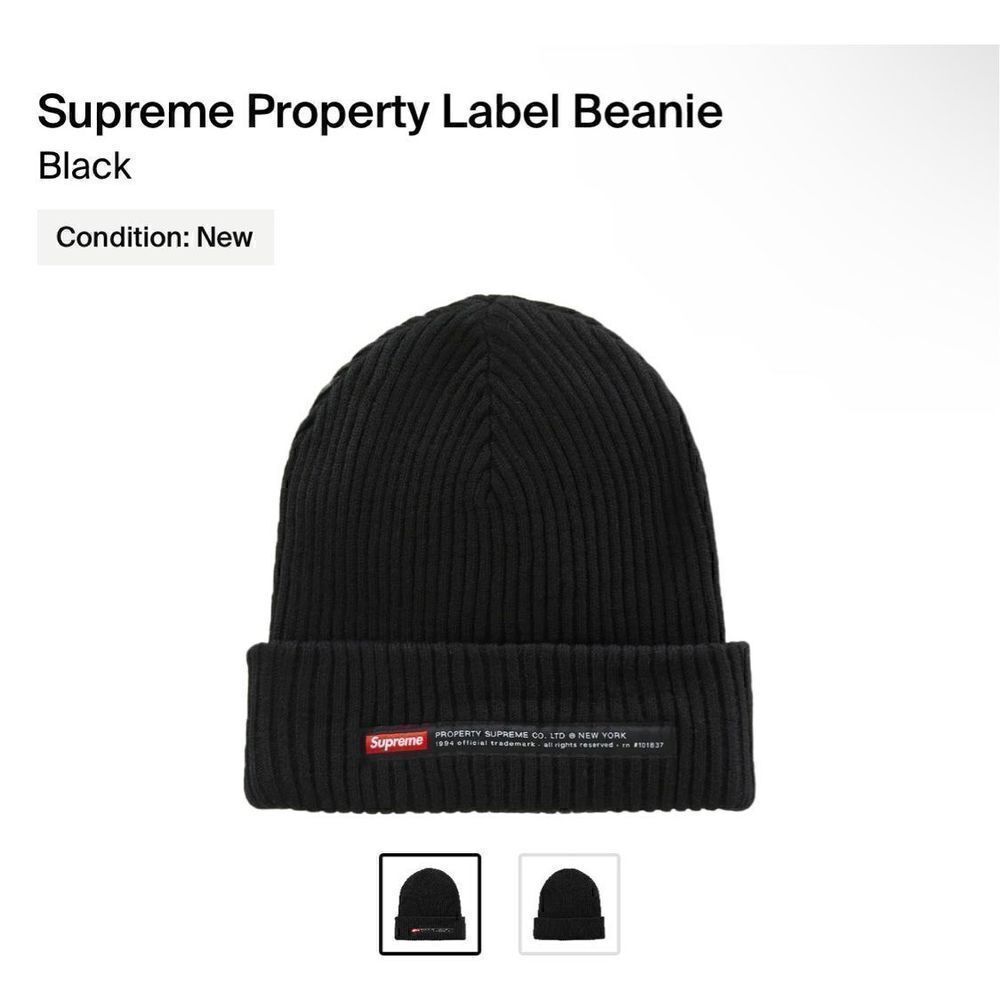 Supreme Property Label Beanie “Black”